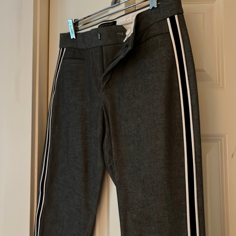 Banana Republic Sloan pants. Never worn. Gray with black and white stripe.